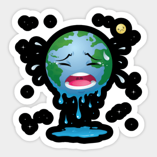 Crying Earth Sticker